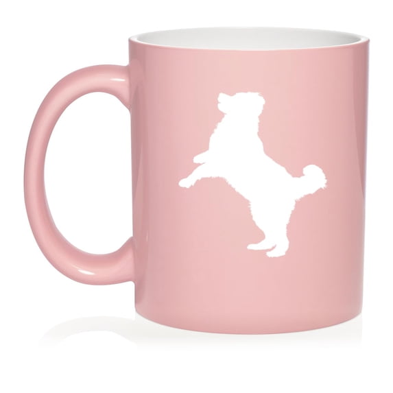 Bernese Mountain Dog Ceramic Coffee Mug Tea Cup Gift for Her, Him, Friend, Coworker, Wife, Husband, Dog Lover (11oz Light Pink)