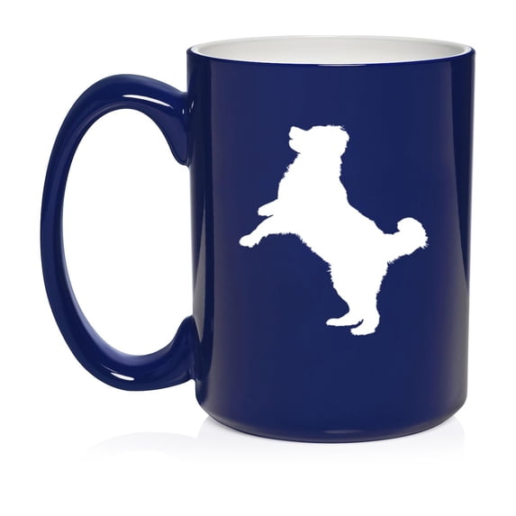 Bernese Mountain Dog Ceramic Coffee Mug Tea Cup Gift for Her, Him, Friend, Coworker, Wife, Husband, Dog Lover (15oz Blue)