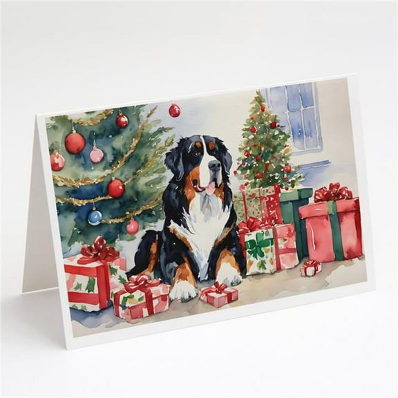 Bernese Mountain Dog Christmas Greeting Cards and Envelopes Pack of 8 7 in x 5 in