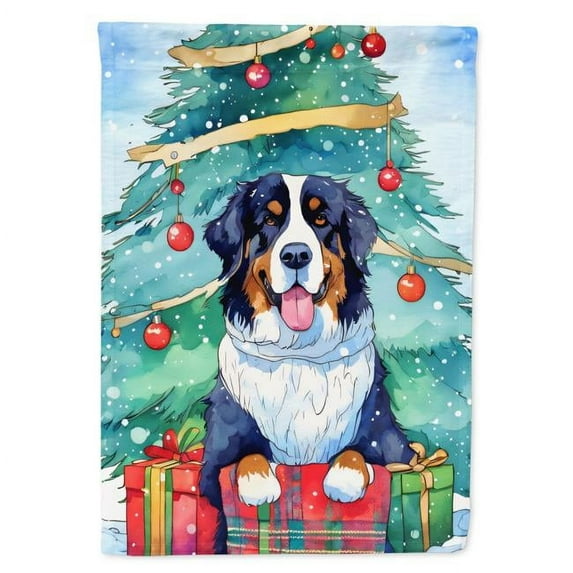 Bernese Mountain Dog Christmas House Flag 28 in x 40 in