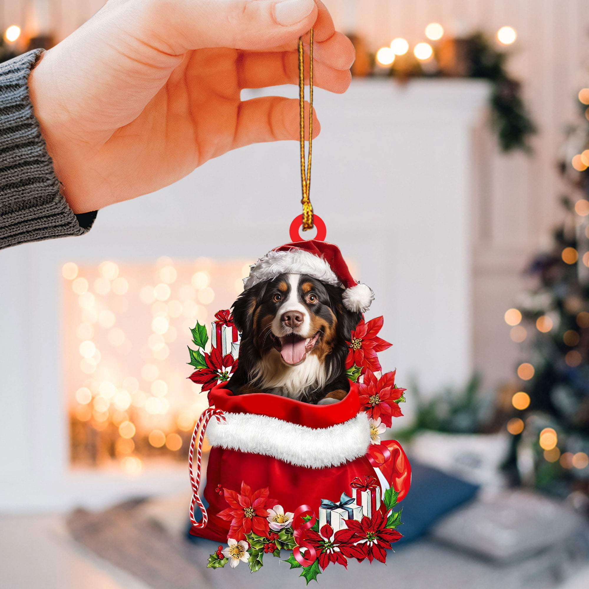 Bernese Mountain Dog Christmas Ornament – Holiday Dog Memorial Gift