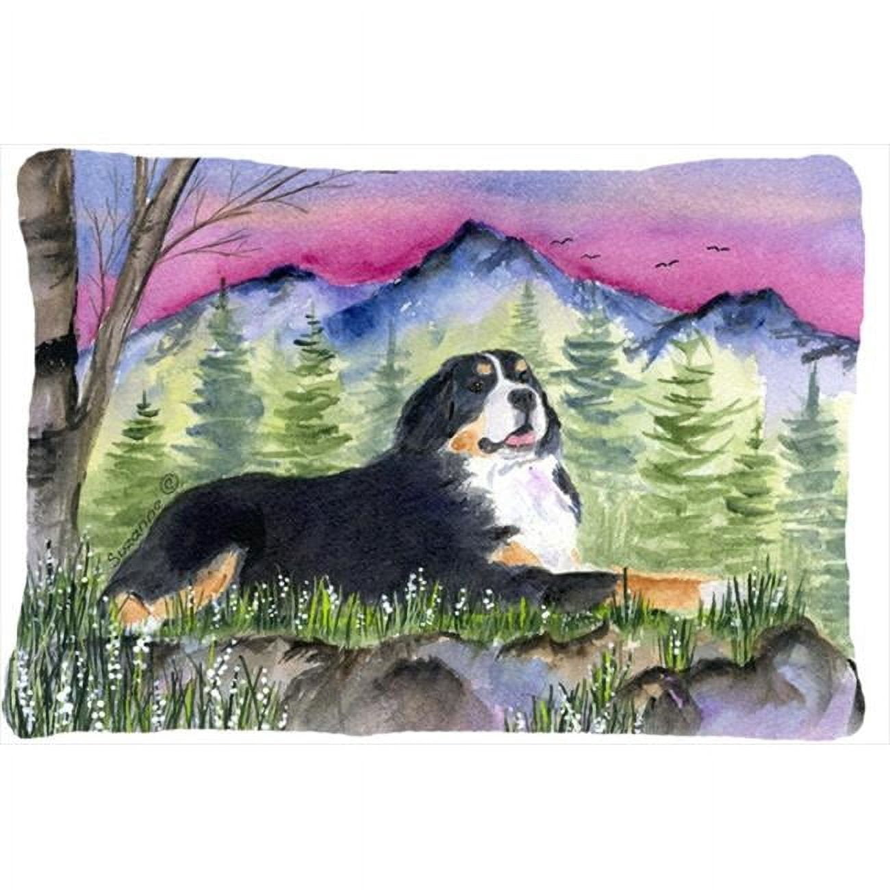 Bernese Mountain Dog Decorative Indoor & Outdoor Fabric Pillow - 12 x 16 in.