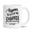 thumbnail image 1 of Bernese Mountain Dog Decorative Mug, Happiness Is A Cup Of Coffee And My Bernese Mountain Dog Pottery Teacup, Unique Bernese Mountain Dog Coffee Mug, Bernese Mountain Dog White Ceramic Mug 11 Oz., 1 of 7