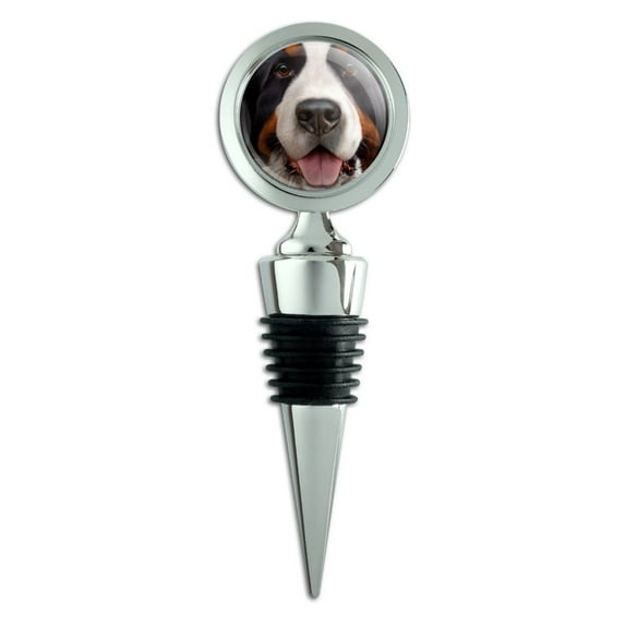 Bernese Mountain Dog Face Closeup Wine Bottle Stopper
