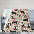 Bernese Mountain Dog Floral Flower Blanket Gifts For Kids Adults Lightweight Throw Blanket For