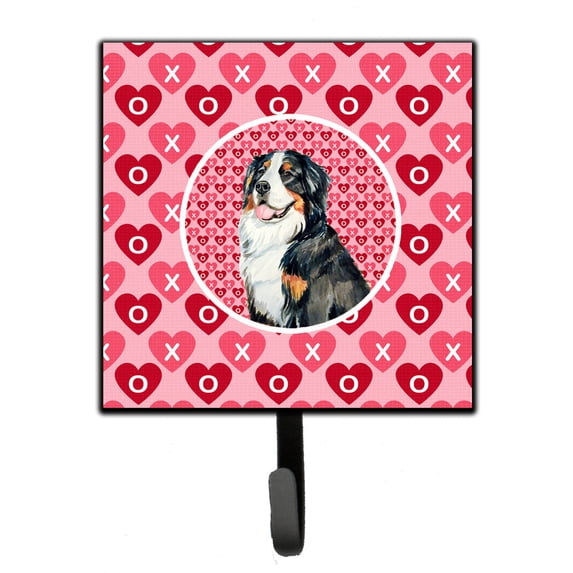 Bernese Mountain Dog Hearts Love and Valentines Day Portrait Leash or Key Holder