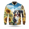 thumbnail image 1 of Bernese Mountain Dog Hello Summer Sunshine Sunflowers Spring Retro Vintage All Over Print 3D Baseball Jacket Berner Lover Gifts Bomber Jacket Softball - 00008, 1 of 6