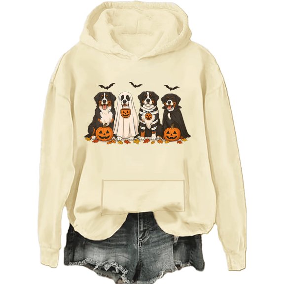 Bernese Mountain Dog Hoodie Halloween Dogs Shirts Bernese Mountain Dog Lover Gift Sweatshirs