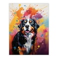 thumbnail image 1 of Bernese Mountain Dog Lover Gift Pet Portrait Orange Purple Blue Artwork Painting Large Wall Art Poster Print Thick Paper 18X24 Inch, 1 of 5