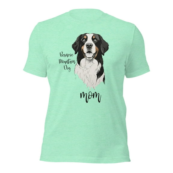Bernese Mountain Dog Mom T-Shirt, Cute Dog Lover Gift Tee (Heather Mint, 3XL)