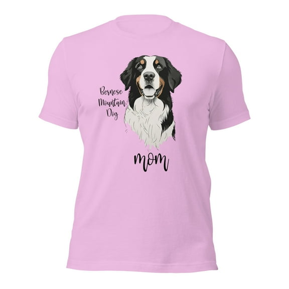 Bernese Mountain Dog Mom T-Shirt, Cute Dog Lover Gift Tee (Lilac, L)