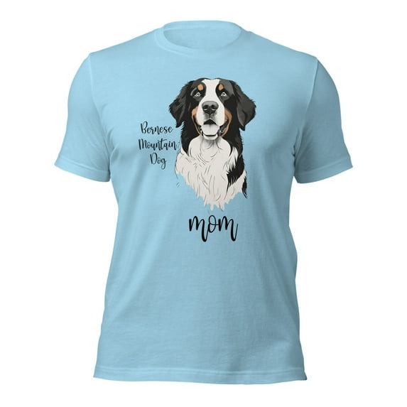 Bernese Mountain Dog Mom T-Shirt, Cute Dog Lover Gift Tee (Ocean Blue, 4XL)