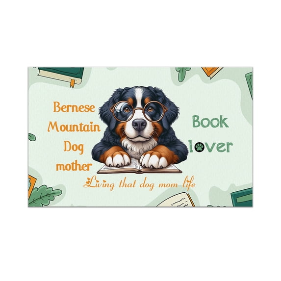 Bernese Mountain Dog Mother Book Lover Living That Dog Mom Life Happy Mother's Day Doormat Berner Lover Gifts Indoor Outdoor Welcome Mat - 03004