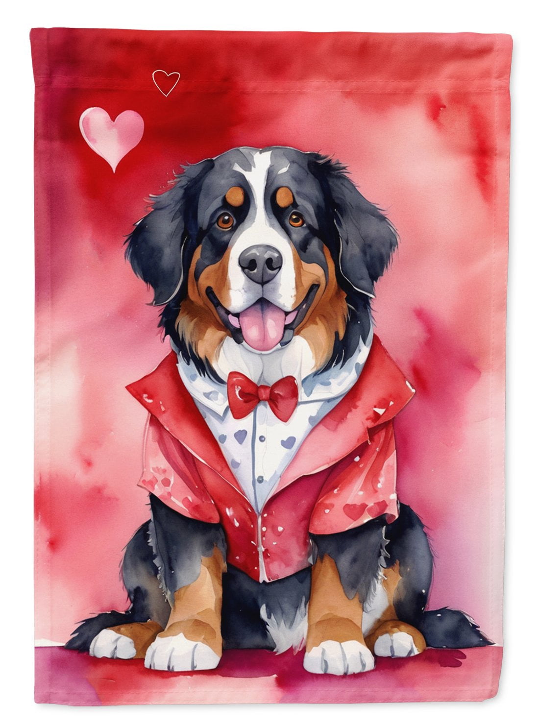 Bernese Mountain Dog My Valentine House Flag 28 in x 40 in