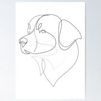 Bernese Mountain Dog - One Line Dog Poster Wall Art, Modern Wall Decor For Living Room Bedroom, 8x12 UNFRAMED