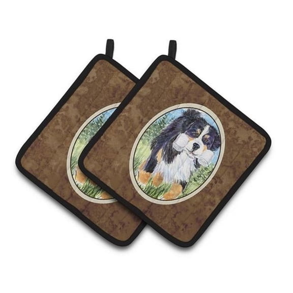 Bernese Mountain Dog Pair of Pot Holders - 7.5 x 3 x 7.5 in.