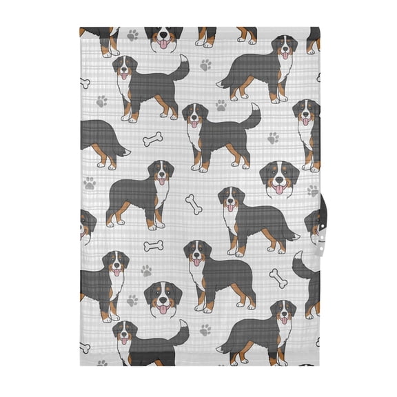 Bernese Mountain Dog Pattern Door Curtain Sheer Privacy Light Filtering Window Panel 1 Panel 25x40 Inch