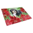 thumbnail image 1 of Bernese Mountain Dog Poinsettas Glass Cutting Board Large, 1 of 2