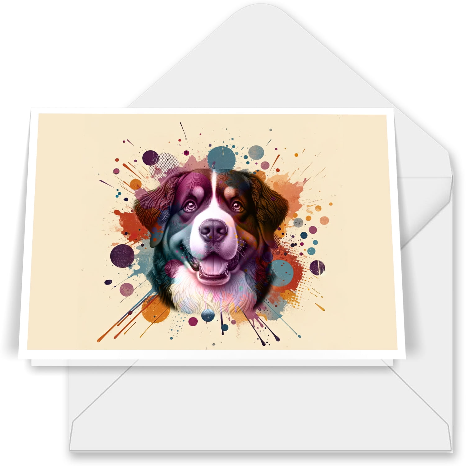 Bernese Mountain Dog Portrait Watercolor Vintage Retro Styles 7x5in Bernese Mountain Dog Portrait Watercolor Vintage Retro Styles 7x5in