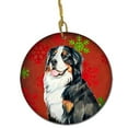 thumbnail image 1 of Bernese Mountain Dog Red Snowflake Holiday Christmas Ceramic Ornament, 1 of 1