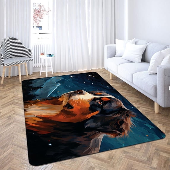 Bernese Mountain Dog Rugs for Bedroom Rectangle Area Rug, Indoor Floor Carpet for Bedroom & Lounge, Machine Washable, Easy Care, Cozy Aesthetic Home Décor, Soft Plush Touch