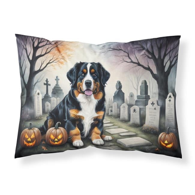 Bernese Mountain Dog Spooky Halloween Fabric Standard Pillowcase