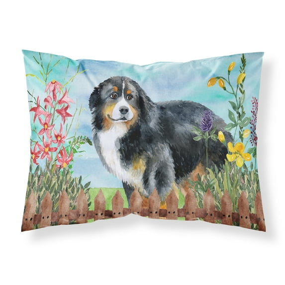 Bernese Mountain Dog Spring Fabric Standard Pillowcase