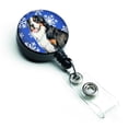 thumbnail image 1 of Bernese Mountain Dog Winter Snowflakes Holiday Retractable Badge Reel, 1 of 1