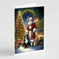 thumbnail image 1 of Bernese Mountain Dog and Santa Claus Greeting Cards Pack of 8 7 in x 5 in, 1 of 3