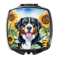 thumbnail image 1 of Bernese Mountain Dog in Sunflowers Compact Mirror 2.75 in x 3 in, 1 of 4