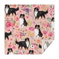 thumbnail image 1 of Bernese Mountain Dogs with Pioneer Flower Square Tablecloth,Waterproof Square Table Cover,Wipeable Spillproof Washable Table Cover for Home Kitchen Party Decor 52"x52"(132x132cm), 1 of 6