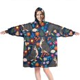 thumbnail image 1 of Bernese Mountain and Flower Wearable Oversized Blanket,Wearable Blanket Hoodie for Adults,Cozy Hooded Blankets with Super Pockets,Super Warm Fuzzy Pullover for Women & Men, 1 of 6