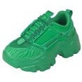 thumbnail image 1 of Berness Women Chunky Platform Sneakers Lace Up Fashion Trainers Thick Sole Casual Walking Light Weight Shoes Blair02 Green 11, 1 of 6