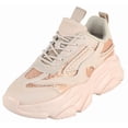 thumbnail image 1 of Berness Women Chunky Platform Sneakers Rhinestone Bling Fashion Trainers Lace Up Casual Athletic Shoes CHARLEE Beige Nude 7, 1 of 6