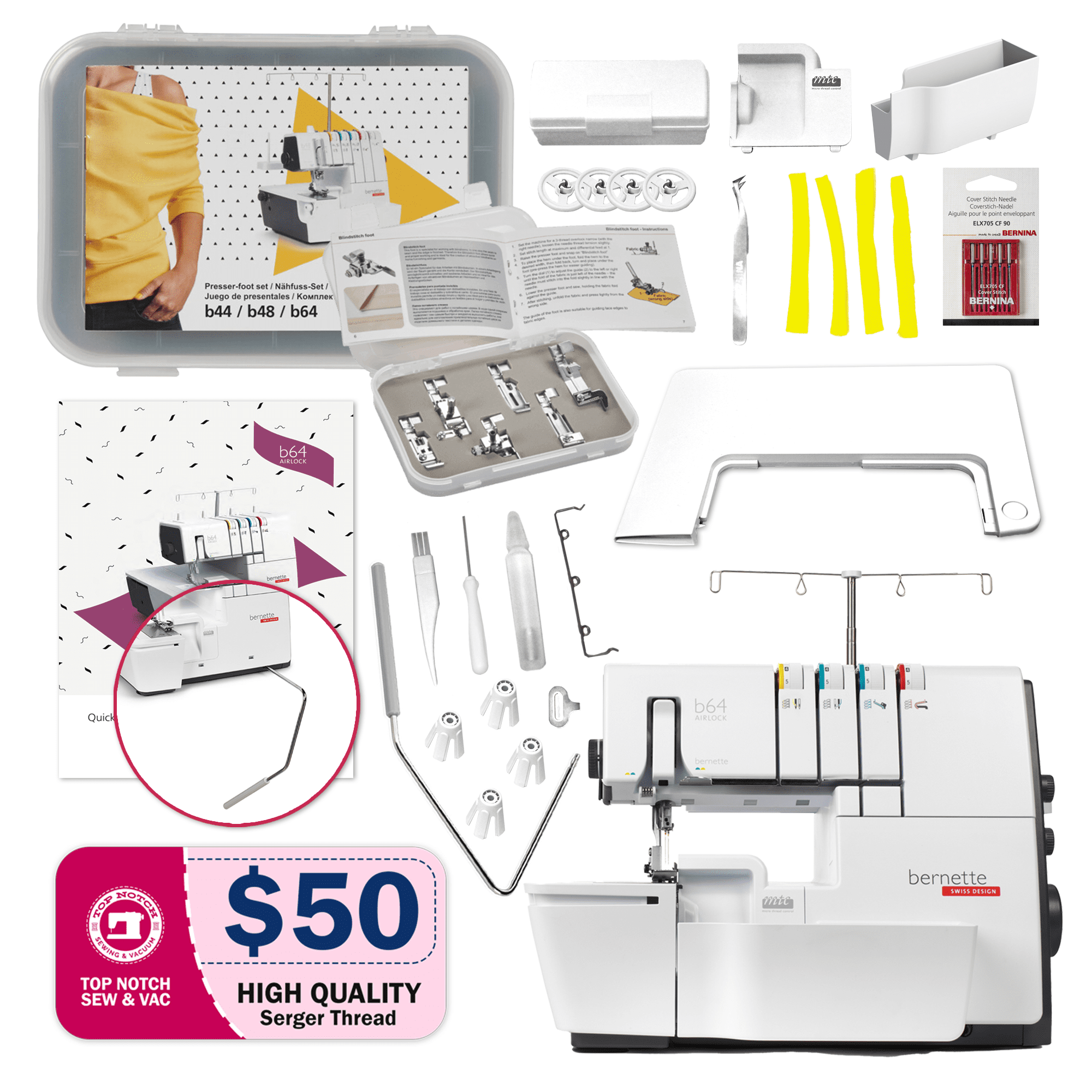 Airlock B64 Overlock Serger Machine w/ Exclusive Bundle