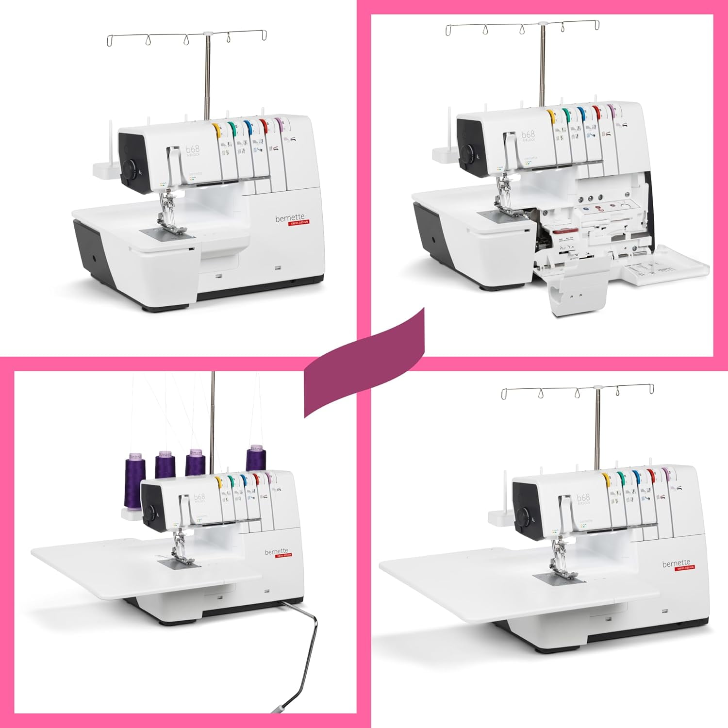 Bernette b68 Airlock White Serger with LED Lighting