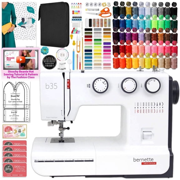 Bernette B35 Sewing Machine with Sewing Thread & 200+ Accessories
