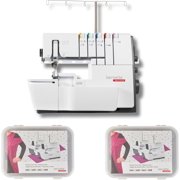Bernette B68 Airlock Serger Easy air threading, Overlock/Coverstitch Combo machine with Free 6 Pcs Overlock Foot Kit & 7 Pcs Coverstitch Foot kit