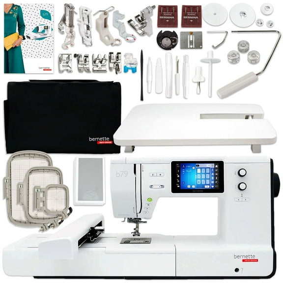 Bernette B79 Sewing & Embroidery Machine Bundle with 3 Embroidery Hoops