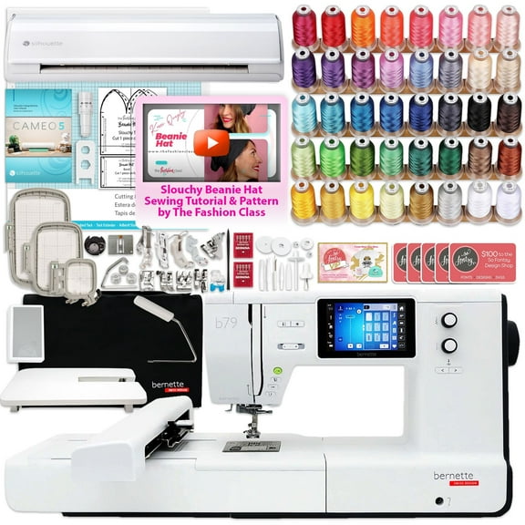 Bernette B79 Sewing & Embroidery Machine with Silhouette Cameo 5 Alpha