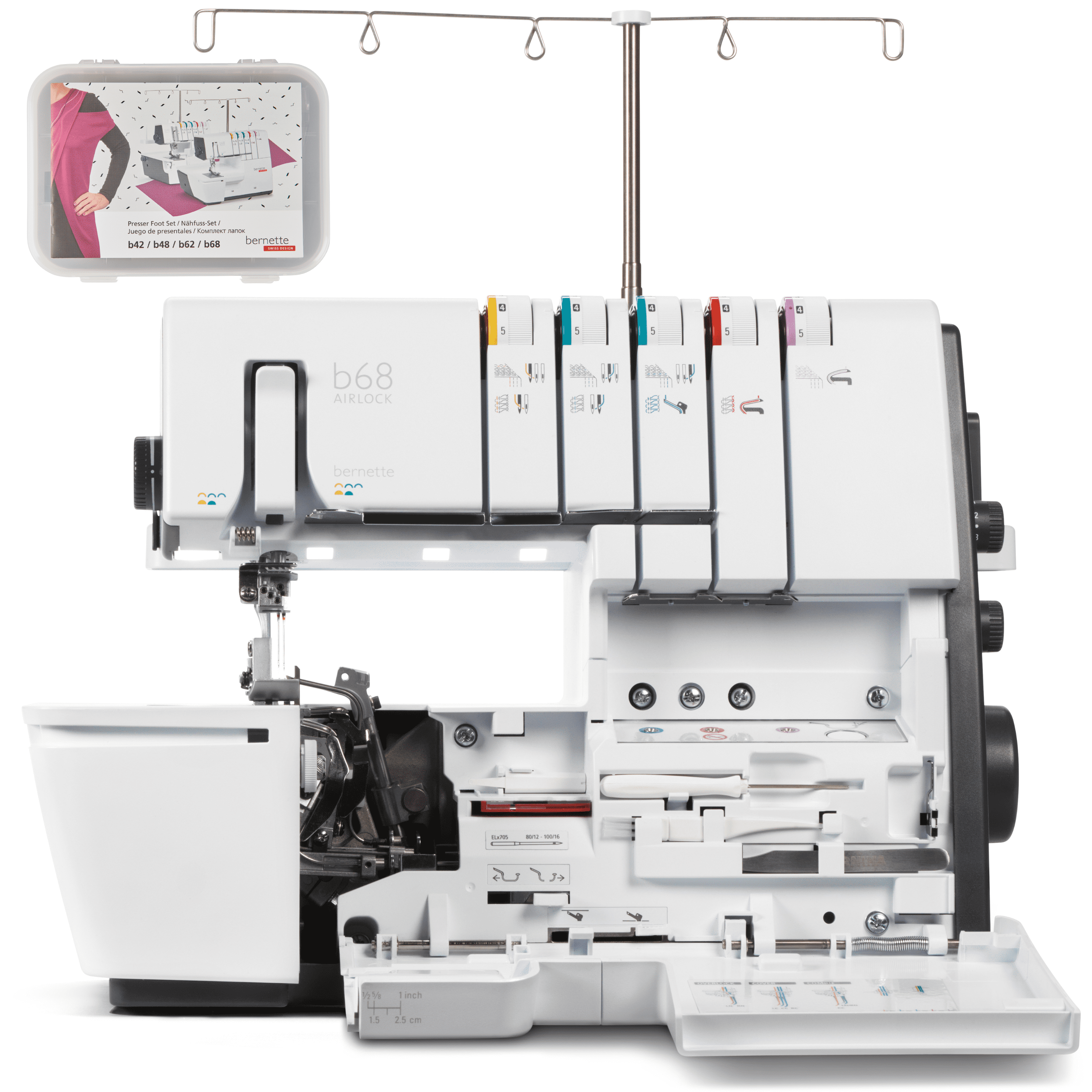 Bernette b68 Airlock White Serger with LED Lighting