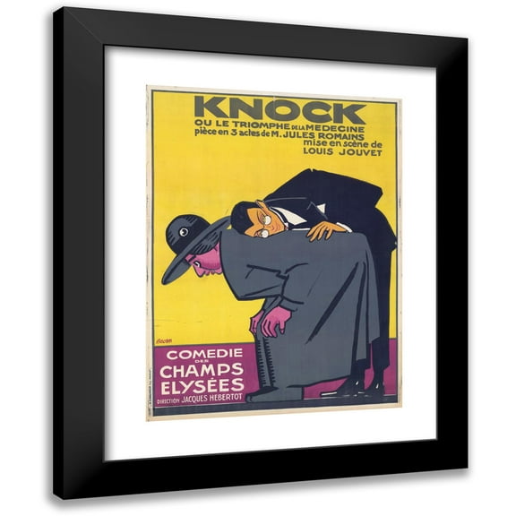 Bernhard Cahn 11x14 Black Modern Framed Museum Art Print Titled - Knock or the Triumph of Medicine (1923)