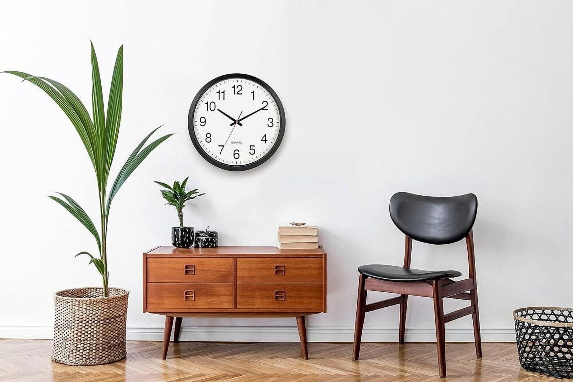 Bernhard Products Black Wall Clock XL 18" Silent Non Ticking Quartz