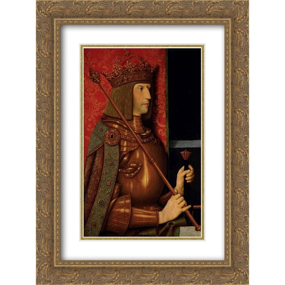 Bernhard Strigel 2x Matted 18x24 Gold Ornate Framed Art Print 'Emperor Maximilian I (1459-1519)'