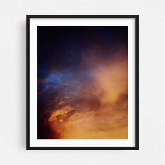 The Bernhausen Sky 2 - Bernhausen Baden-Württemberg Germany Photography Sunset Abstract Skyline Nature Scenic Moody Black Framed Wall Art Print 6 x 8 inches