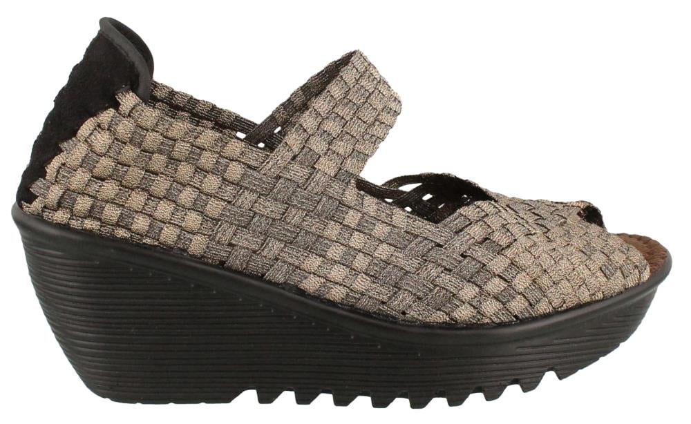 Bernie Mev Women?s, Halle Wedge Heel Open Toe Casuals Bronze 3.5 M