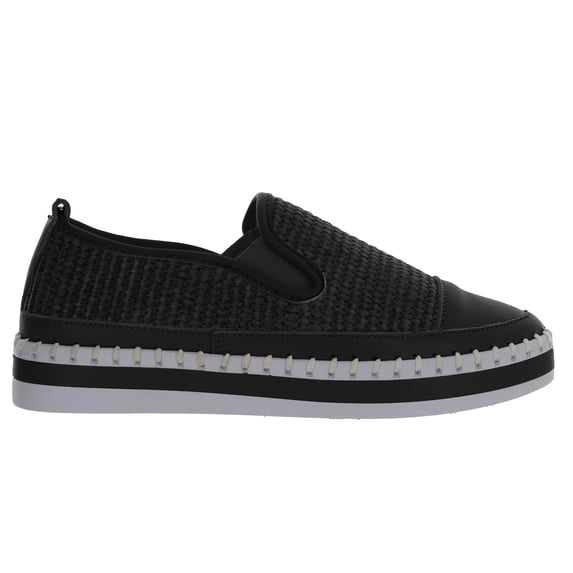 Bernie Mev Women’s Moira Weave Leather Slip-On Sneakers with Textured Finish