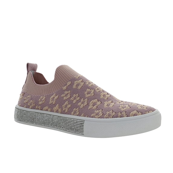 Bernie Mev Women's Silky Knit Flat Shoes with Rhinestones