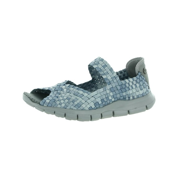 Bernie Mev Womens Comfi Metallic Woven Athletic Shoes Blue 39 Medium (B,M)