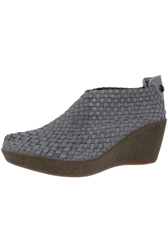 Womens Sexy Basketweave Slip On Wedge Heels